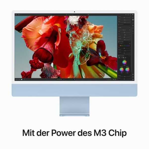 APPLE iMac (2023), All-in-One PC mit 23.5 Zoll Display, Apple M3 Chip, 8 GB RAM, 10-Core GPU, 256 GB SSD, Blau