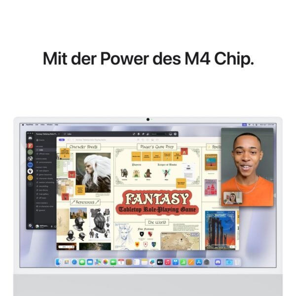 APPLE iMac (2024), MWUC3D/A, All-in-One PC mit 23.5 Zoll Display, Apple M4 Chip, 16 GB RAM, 8-Core GPU, 256 GB SSD, Silber