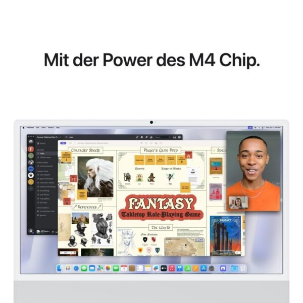 APPLE iMac (2024), MWUV3D/A, All-in-One PC mit 23.5 Zoll Display, Apple M4 Chip, 16 GB RAM, 10-Core GPU, 512 GB SSD, Silber