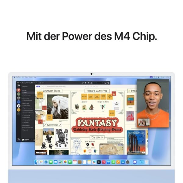 APPLE iMac (2024), MCR24D/A, All-in-One PC mit 23.5 Zoll Display, Apple M4 Chip, 24 GB RAM, 10-Core GPU, 512 GB SSD, Silber