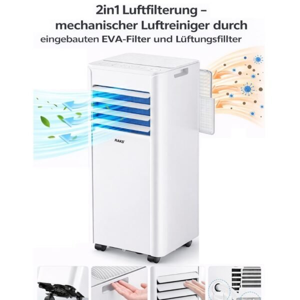4251168399789_5.jpg JUNG RAKS PRO AIR 9 9000BTU mobiles Klimagerät Weiß (Max. Raumgröße: 20 m², EEK: A)