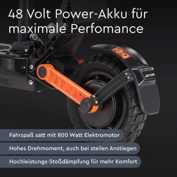 JOYOR S8E Elektroroller mit Sitz 45 km/h E-Scooter (10 Zoll, Schwarz)