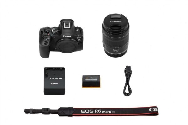 CANON EOS R6 Mark III Kit Spiegellose Systemkamera mit Objektiv 24-105 mm, 7,5 cm Display Touchscreen, WLAN