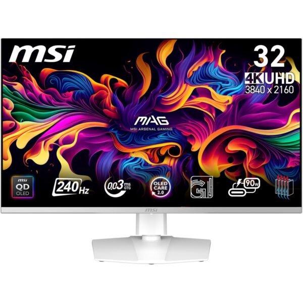 MSI MPG 321URXWDE QD-OLED 31,5 Zoll  UHD 4K  Gaming Monitor  0,03 ms Reaktionszeit 240 Hz