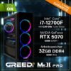 GREED MK2 Pro Intel – Gaming PC, Gaming-PC mit Intel® Core™ i7 12700F Prozessor, 16 GB RAM, 1 TB SSD, NVIDIA GeForce RTX™ 5070, Windows 11 Pro