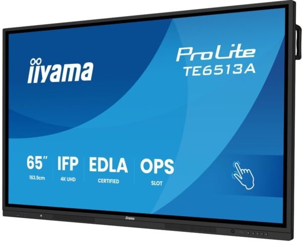 IIYAMA TE6513A-B1AG 65 IN UHD IR 40P T POINTS 4K UHD Monitor (Flat, 64,5 Zoll / 163,9 cm, UHD 4K)
