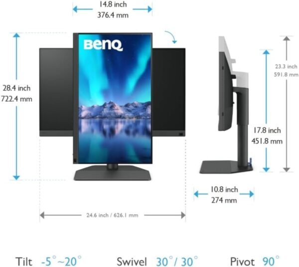 BENQ SW272U-27″/OFF/UHD 4K/60 HZ/ERGO 27 Zoll UHD 4K Monitor (5 ms Reaktionszeit , 60 Hz , 60 Hz nativ)