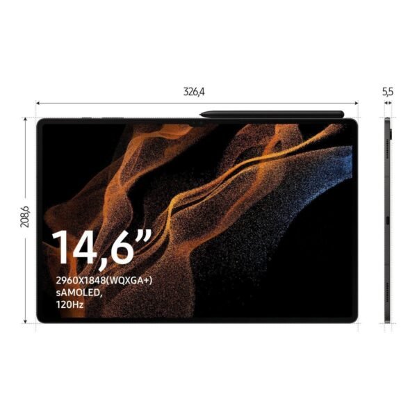 SAMSUNG GALAXY TAB S8 ULTRA WIFI GREY 12GB/256GB, Tablet, 256 GB, 14,6 Zoll, Graphite
