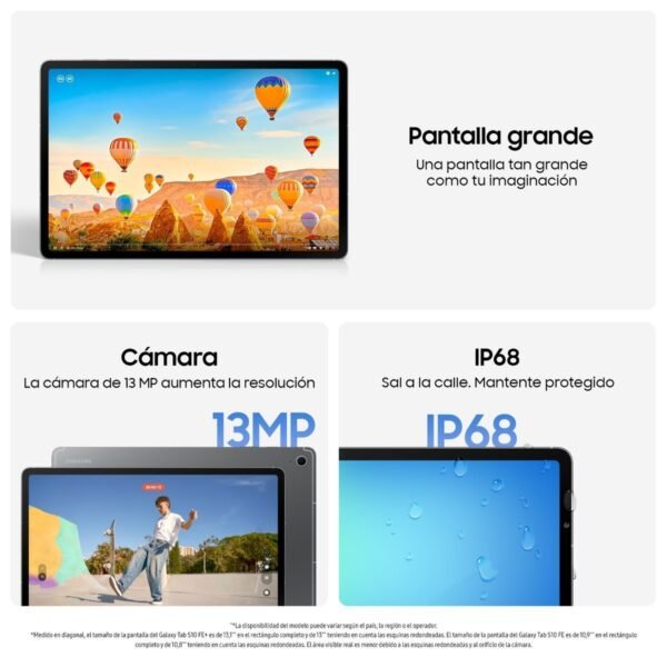8806097194576_5.jpg SAMSUNG Galaxy Tab S10 FE Wi-Fi, Tablet, 256 GB, 10,9 Zoll, Gray